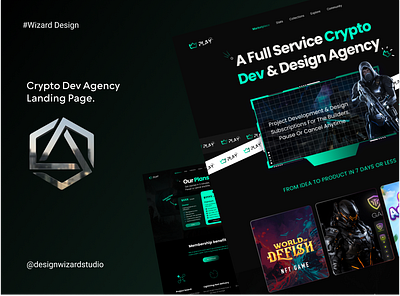 Crypto Development Agency Landing Page blockchain crypto graphic design metaverse ui web3