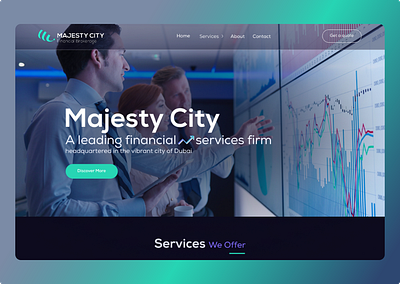 Majesty City Financial Brokerage Landing Page design figma ui ux web