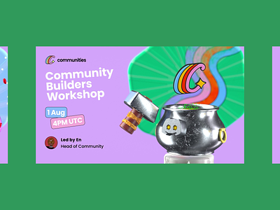 Discord event community designs 3d logo 3d modelling animated animation animation loop blender branding cinema4d community community events cute animation discord discord bot discord events event event poster launch motion graphics playful animation title card
