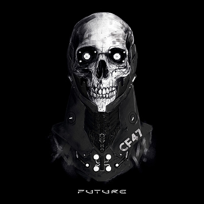 Future art black dark digital graphic design illustration skull