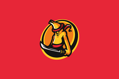 Banana Ninja banana branding character design esports graphic design illustration logo mascot ninja sword vector warrior