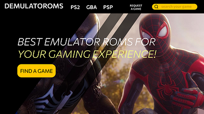 Simple Emulator Roms Landing Page Design Idea - DEMULATOROMS branding design ui ux