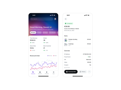 E-commerce App app chart dashboard ecommerce gradient graph invoice ui ux