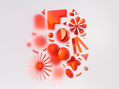 Faded Shapes 3d abstract c4d illustration red shapes