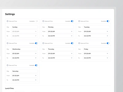 Working Hours Settings add time cansaas clean dashboard hour details hours product design saas schedule settings time working working hours working hours settings