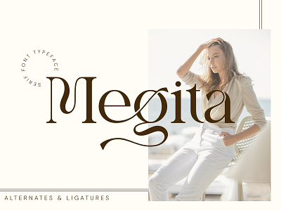 Megita Serif Font branding design fashion font ligature logo lowercase modern regular serif typeface typography uppercase wedding