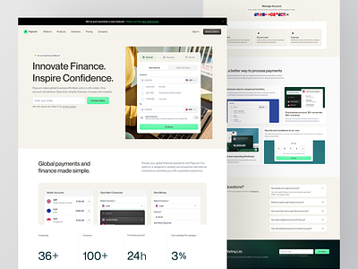 Global Payments Landing Pages b2b bank business design finance financial fintech interbank interface international transaction landing pages payments platform saas software ui ux web design website websites