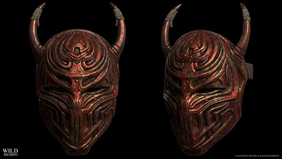 Fantasy Ambiguous Mask 3d 3d art character design digital art hard surface lighting mask mempo oni rendering sculpting warrior