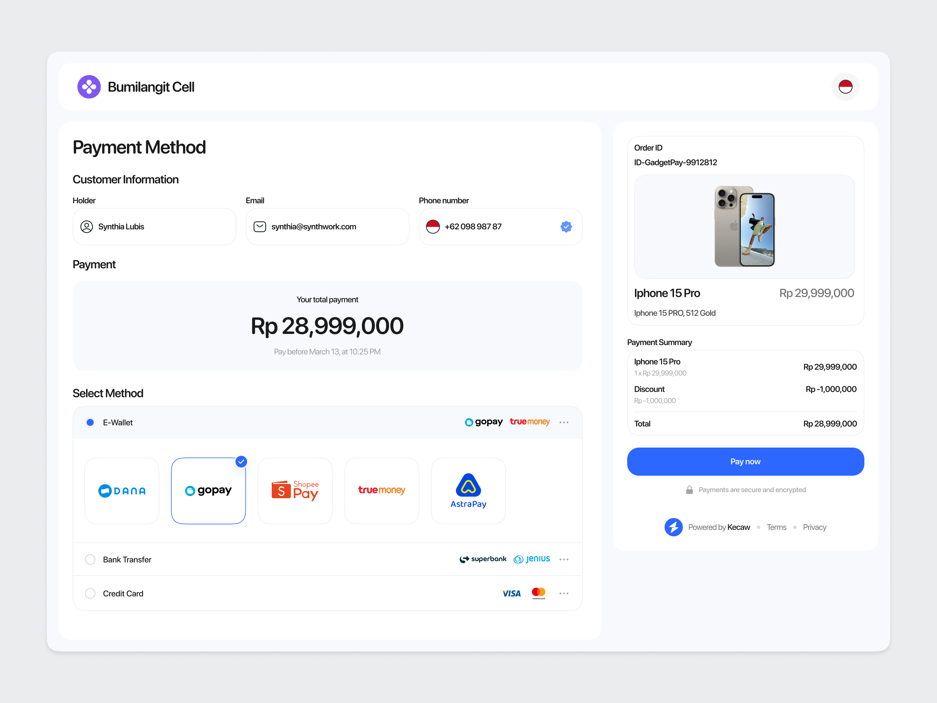 Kecaw - Snap Transaction Page by Nija Works on Dribbble