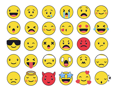 Emoji icon Pack animation bundle cartoon character emoji expression feeling icons mood pack sentimental set social media social media icons