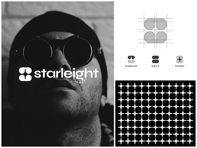 Starleight Eyewear Logo brand branding design eight eyewear fashion graphic design icon illustration limitless logo logo design logotype mark starlight symbol trendy