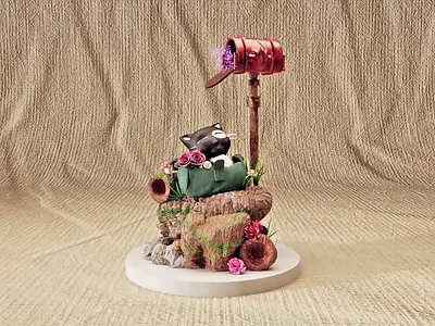 Cat & Mailbox 3d 3d modeling cinema4d modeling motion graphics redshift rendering sculpture substance painter zbrush