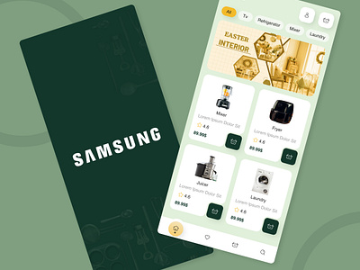 Home appliance store all app appliance green home home appliance store mixer samsung shop shopping store ui uiux ux web