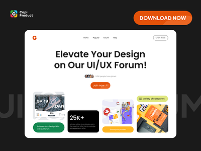 UI/UX Forum Website - Minimal Style design forum website hero section minimal style ui uiux uiux forum web design web ui design website