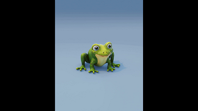 Cartoon Frog with Facial Expressions and 12 Animations 3D Model 3d 3d model animated frog 3d model animation cartoon frog 3d model facial expressions frog frog 3d model graphic design green frog 3d model low poly motion graphics pbr rigged frog 3d model stylized frog 3d model