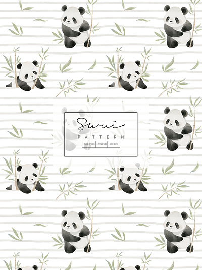 Panda pattern design design illustration pattern printing