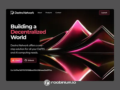 Decentralized Landing Page landing web design