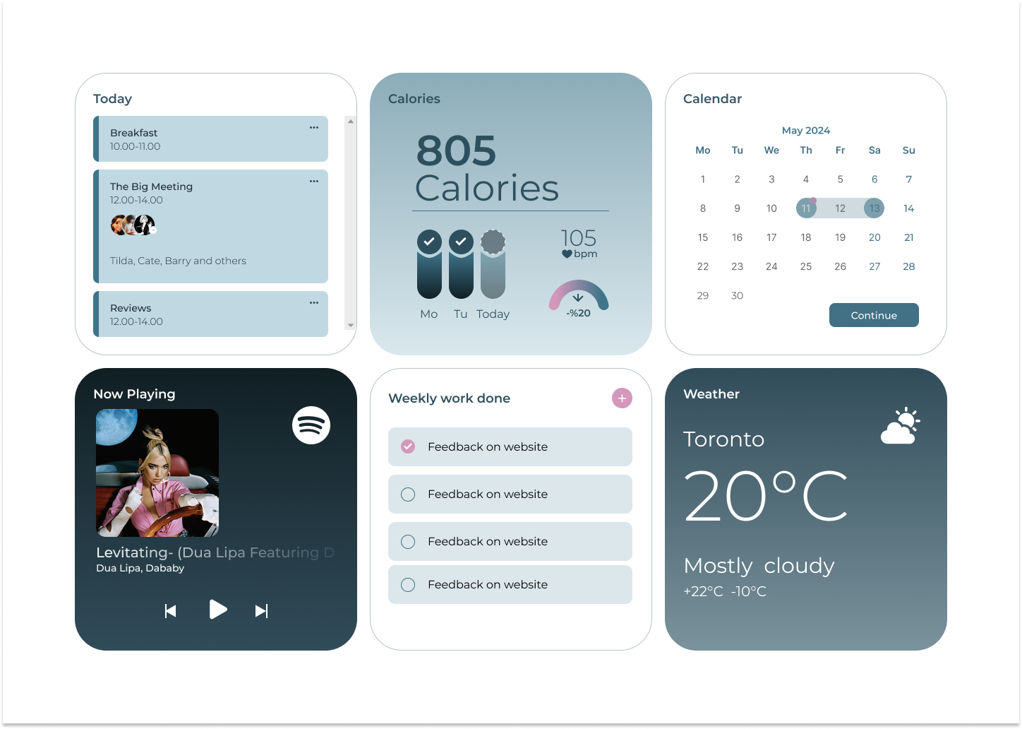 Widgets UI Design by Ece on Dribbble