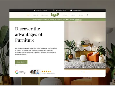 Modern Furniture UI Kit Landing Page Hero Section Exploration furniture house website