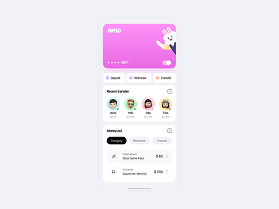 OMO Wallet App - #VisualExploration app app design bank bank app bold clean colorful finance fintech flat fun ios ios design minimal minimalism minimalist ui ux vibrant wallet