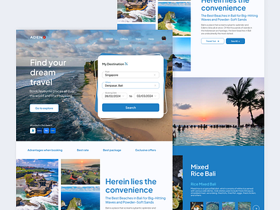Aden Trip - Web Tour & Travel bali travel design travel travel app trip app ui ui travel ui ux travel web web travel website travel