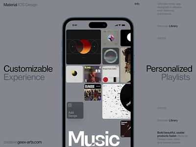 Music book fashion interface ios material mobile news player slide video