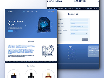 Sillage - A perfume Brand Landing Page 2024 3d animation anime app april asthetic branding design dribbble graphic design illustration landing page logo minimal motion graphics new ui ui design