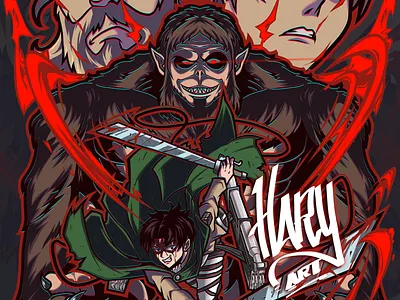 Levi Vs Beast Titan anime apparel anime clothing anime fanart anime illustration anime manga anime streetwear anime t shirt anime t shirt design apparel design apparel illustration attackontitan branding custom t shirt design fanart fanart t shirt illustration streetwear streetwear apparel tshirt illustration