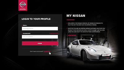 Nissan - login branding design graphic design illustration logo ui ui design ux design vector