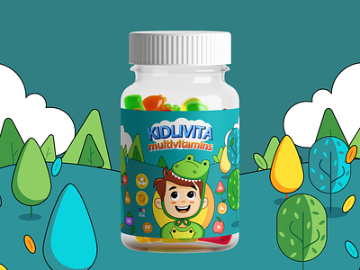 Kidlivita | Logo and Packaging design for kids supplements branding can deisign jar kids label logo packaging pills print supplements vitamins