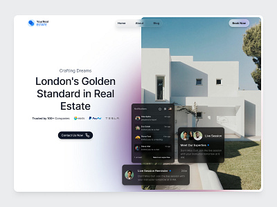 Landing Page for Real Estate Website branding hero section landing page minimalist modern real esteate ui user interface ux web design website