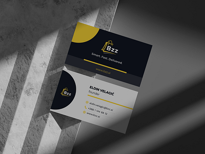 BZZ - business card black branding business card design graphic design logo vector yellow