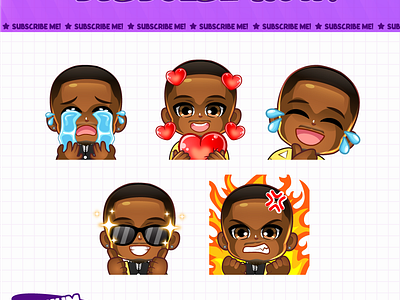 Chibi boy as Zenitsu twitch Emotes By Hachiko_Art demon demon slayer discord emotes sub badges sub emotes tanjiro twitch emotes ui zenitsu