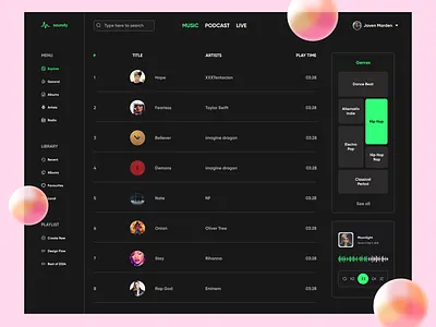 Soundy - Web Player app design design figma ui ux web design