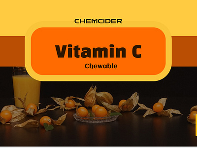 Vitamin-C Chewable Product Design for Pills Dark carton drug logo medical pack physical product product design