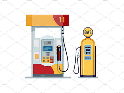 Gas or petrol station. Gasoline, oil by Igor Rogov on Dribbble