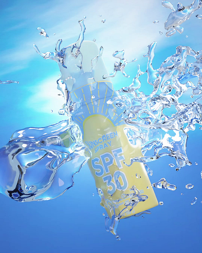 Product animation - Water Simulation 3d animation blender branding motion graphics product animation simulation