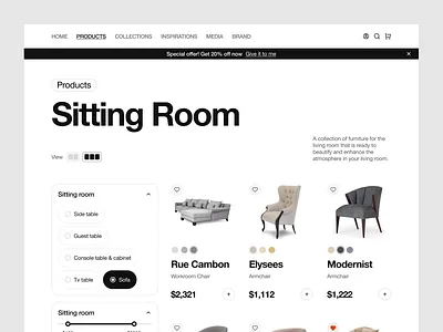 Furniture - Product Page brutalism brutalism style furniture furniture product page furniture website interior modern style. product page product page furniture product page website product section products unique style website