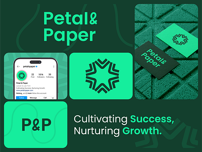 Petal & Paper - Bento abstract bento brand brand concept brand design branding design graphic design green illustration lawfirm logo logo concept logo design minimalist nature paper petal vector visual identity