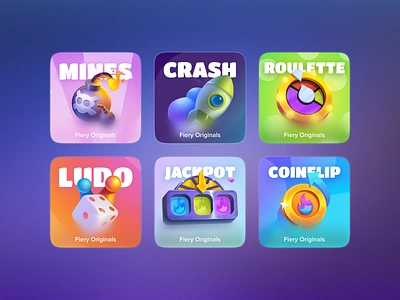 Casino Thumbnails | Game Icons 2d blockchain casino casino games casino icons casino thumbnails coinflip crash crypto gambling game game art game icons gaming illustration jackpot mines roulette slot icons slot thumbnails