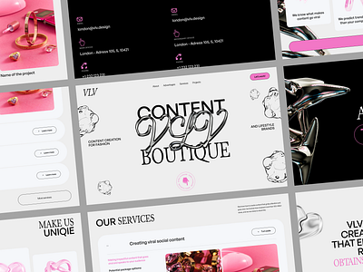 VLV Content boutique for brands | Website agency design illustration landing page ui uiux user interface ux vlv web webdesign website