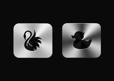Aluminum style icons 3d animation branding graphic design logo ui