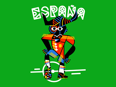 España Poster bull espana football illustration poster soccer spain