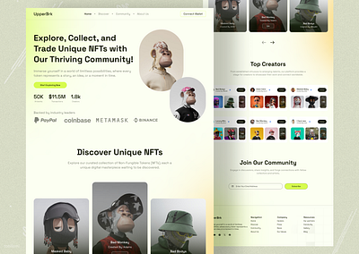 NFT Landing Page UI nft nft landing page nft landing page ui nft ui nft ui design nft website nft website ui nft website ui design nfts trading landing page