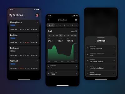 IoT / Light Air App app branding design ui ux