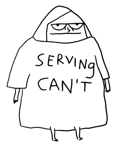 Serving can't shirt