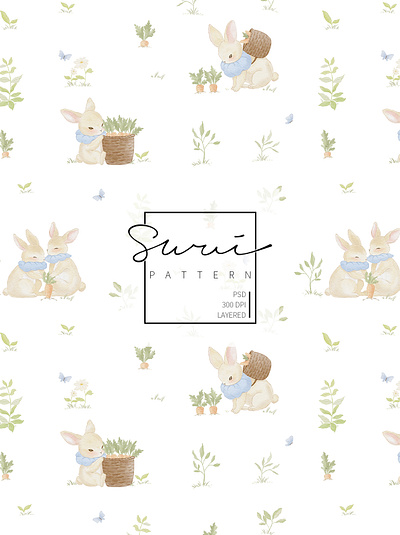 Cute Bunny seamless pattern design illustration pattern pattern design printing seamless pattern