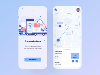 Location Tracker - Mobile App app dailyui delivery design english interface location tracker map mobile ui