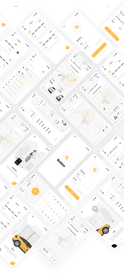 Taxi App design figma interactive mobile app prototype ui ux