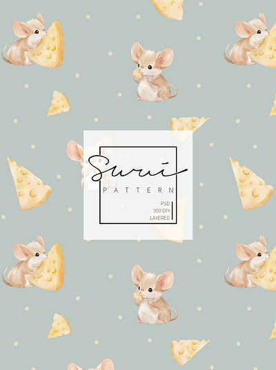 Cute little mouse seamless pattern design illustration pattern pattern design printing seamless pattern